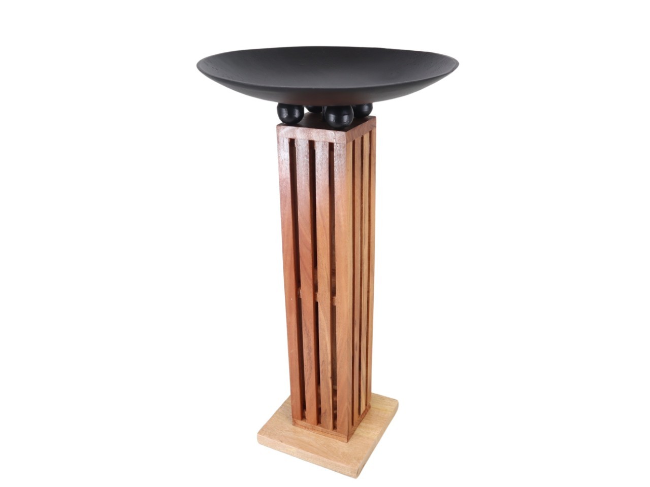 Schale auf Sockel Holz natur/Aluminium D41xH75cm