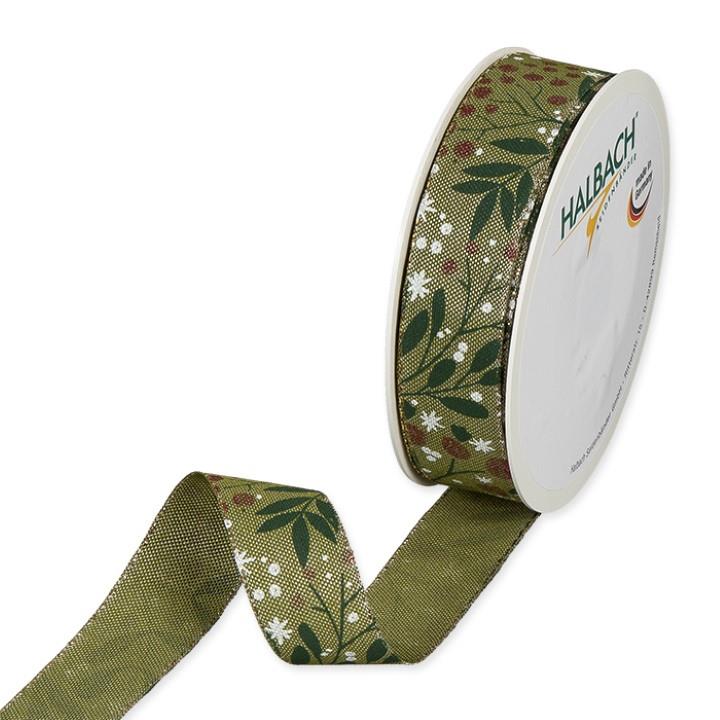 Druckband Misteln 25 mm 18 Meter olive grün 29