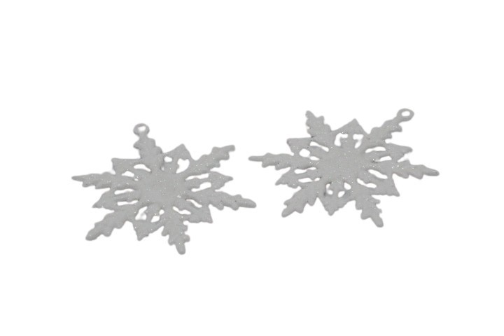 Hänger Schneestern Glitter D3,8cm weiss-glitter