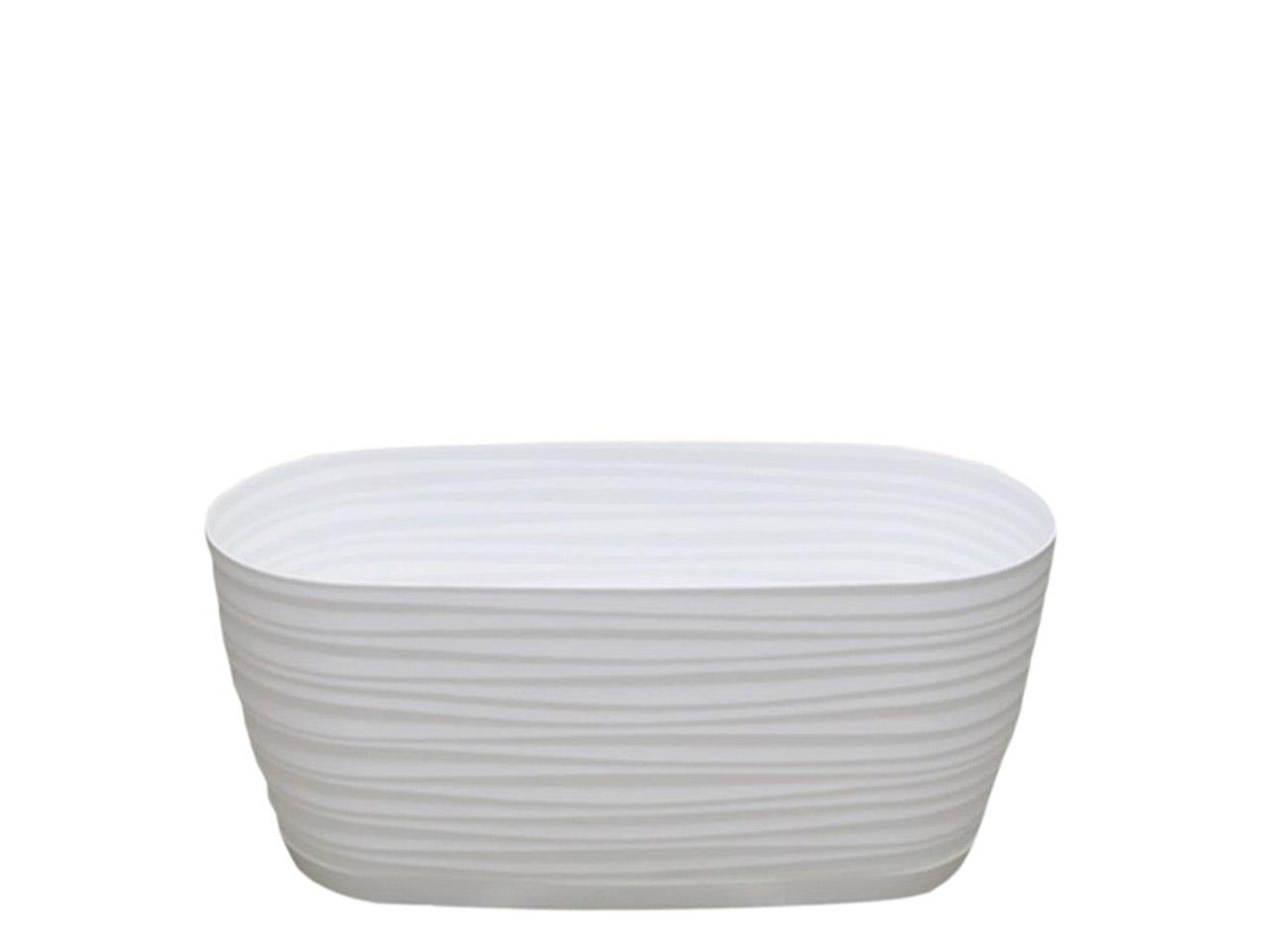 Pflanzschale Sahara m. Wasserspeicher oval weiß L27cm