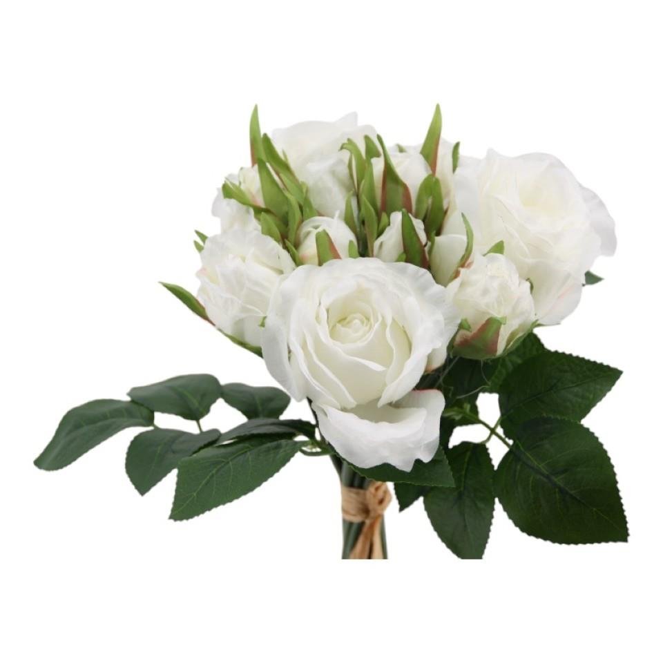 Rosenbund x 12,  30 cm weiss