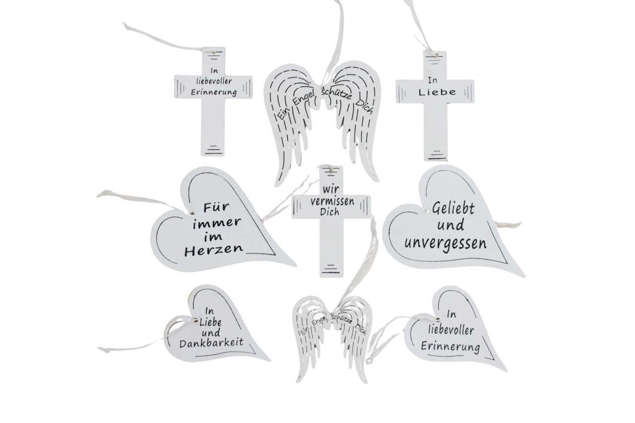 Trauer Mix Holz z. H. Perdita 6,5-11 cm weiss