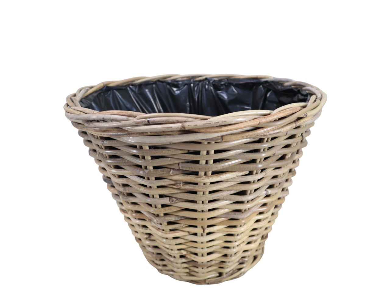 Pflanzübertopf Kubu-Rattan grau D39xH31cm