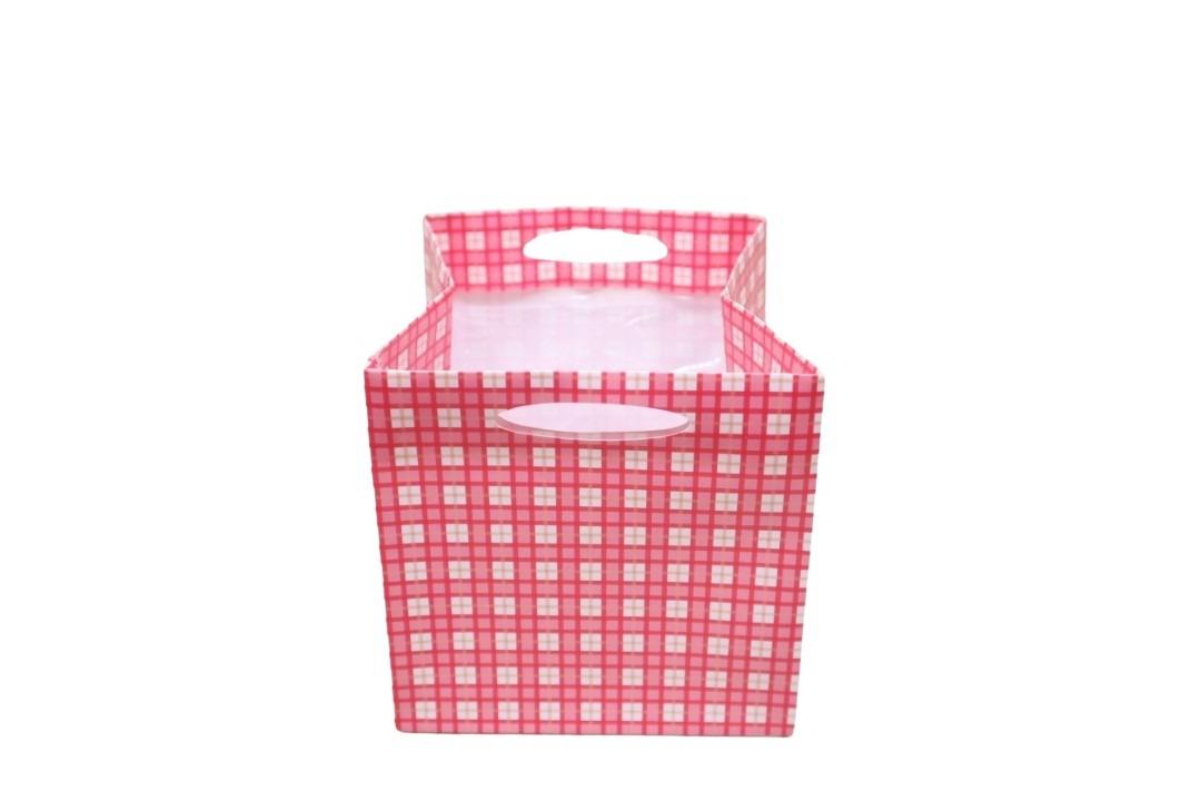 Tasche Quadro Kunststoff pink D10,5x10,5cm