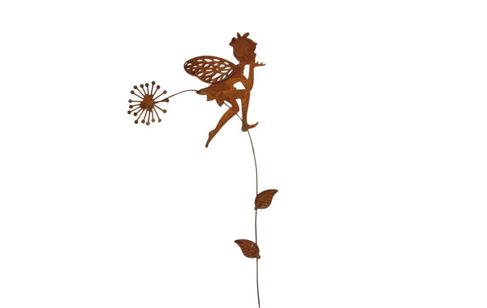 Stecker Elfe Mila m. Pusteblume Metall rost D10,2xL41,5cm