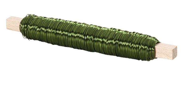 Eisenlackdraht / Holzstäbchen 100gr. olivgrün NETTO
