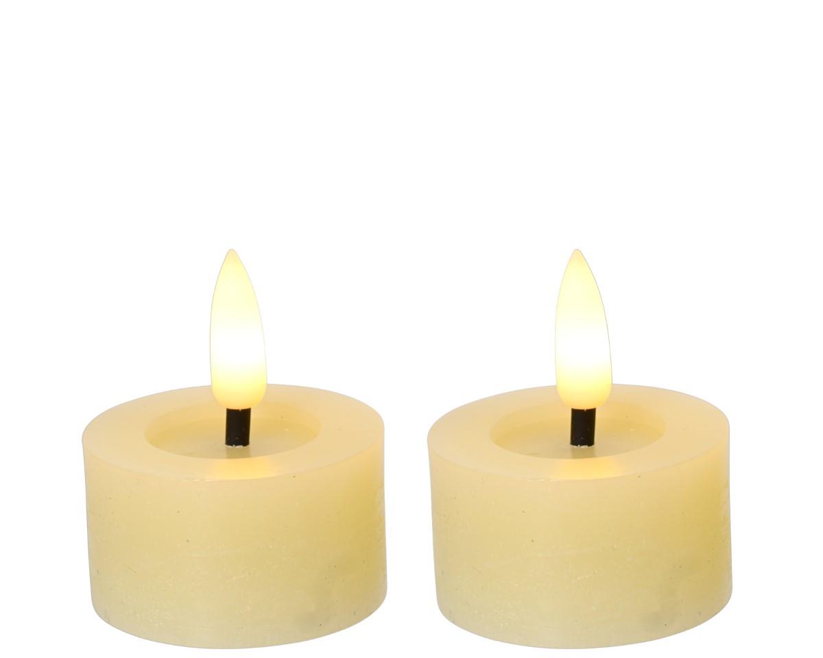 Teelicht LED Wachs indoor creme D4,4cm