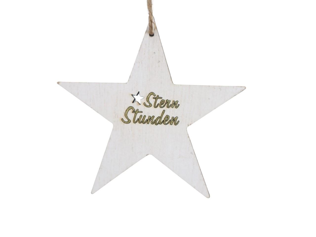 Sternhänger  Sternstunden Holz creme/gold D11cm