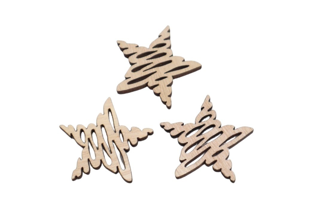Streuer Stern Holz natur 4cm