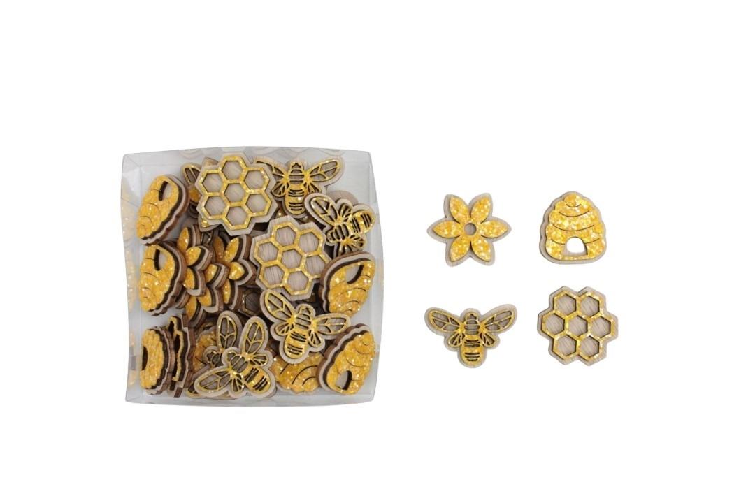 Streuer Biene & Co. goldgelb 4-fach sort. 3,5 cm