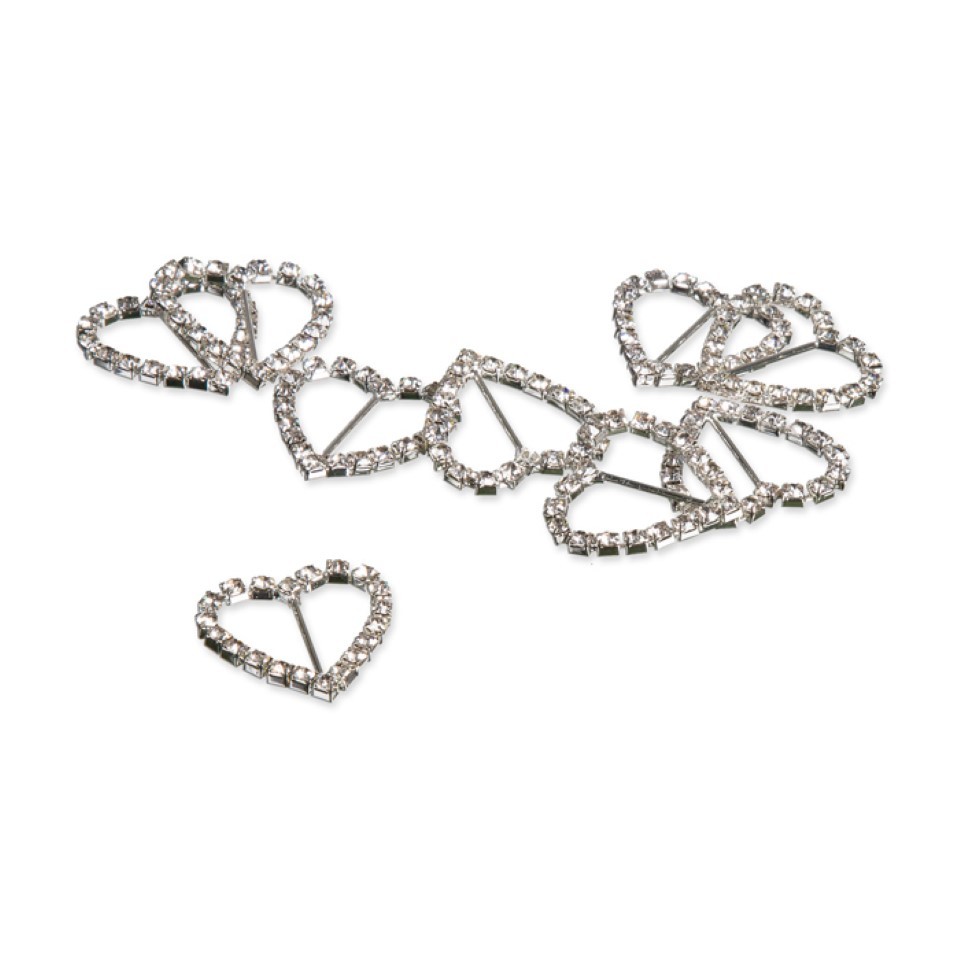 Strass-Schnalle Herz Durchmesser 29 mm