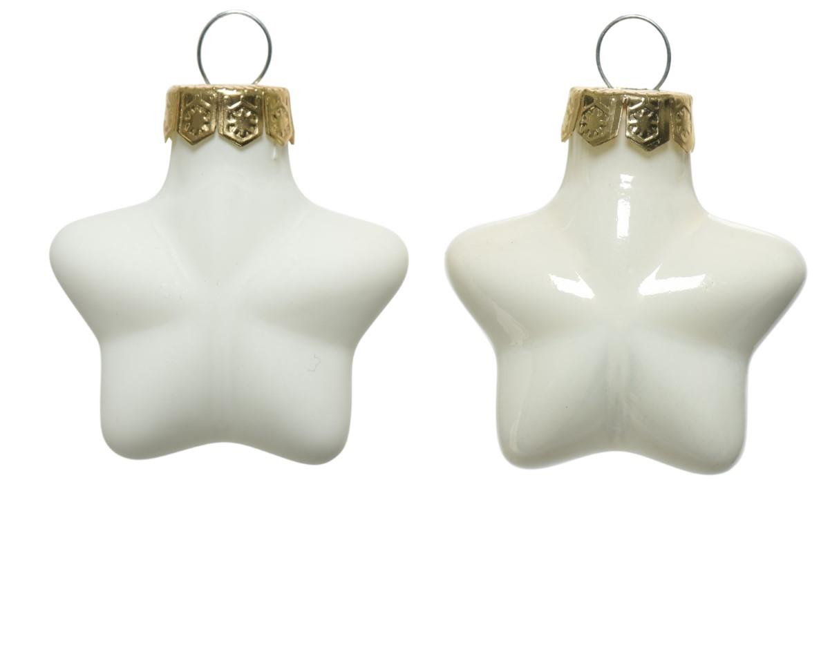 Stern hängend Glas wollweiss emaille/matt D4,5cm