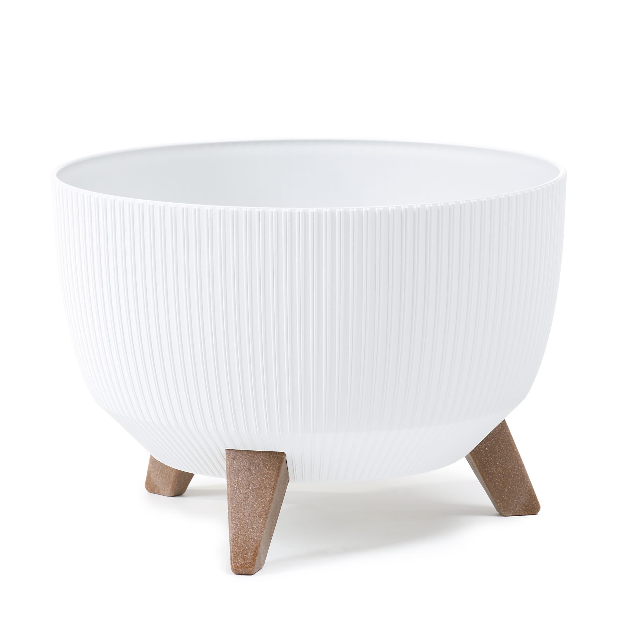 Plastikschale D47cm H29cm "Roma" auf  Füß weiß 955-05
