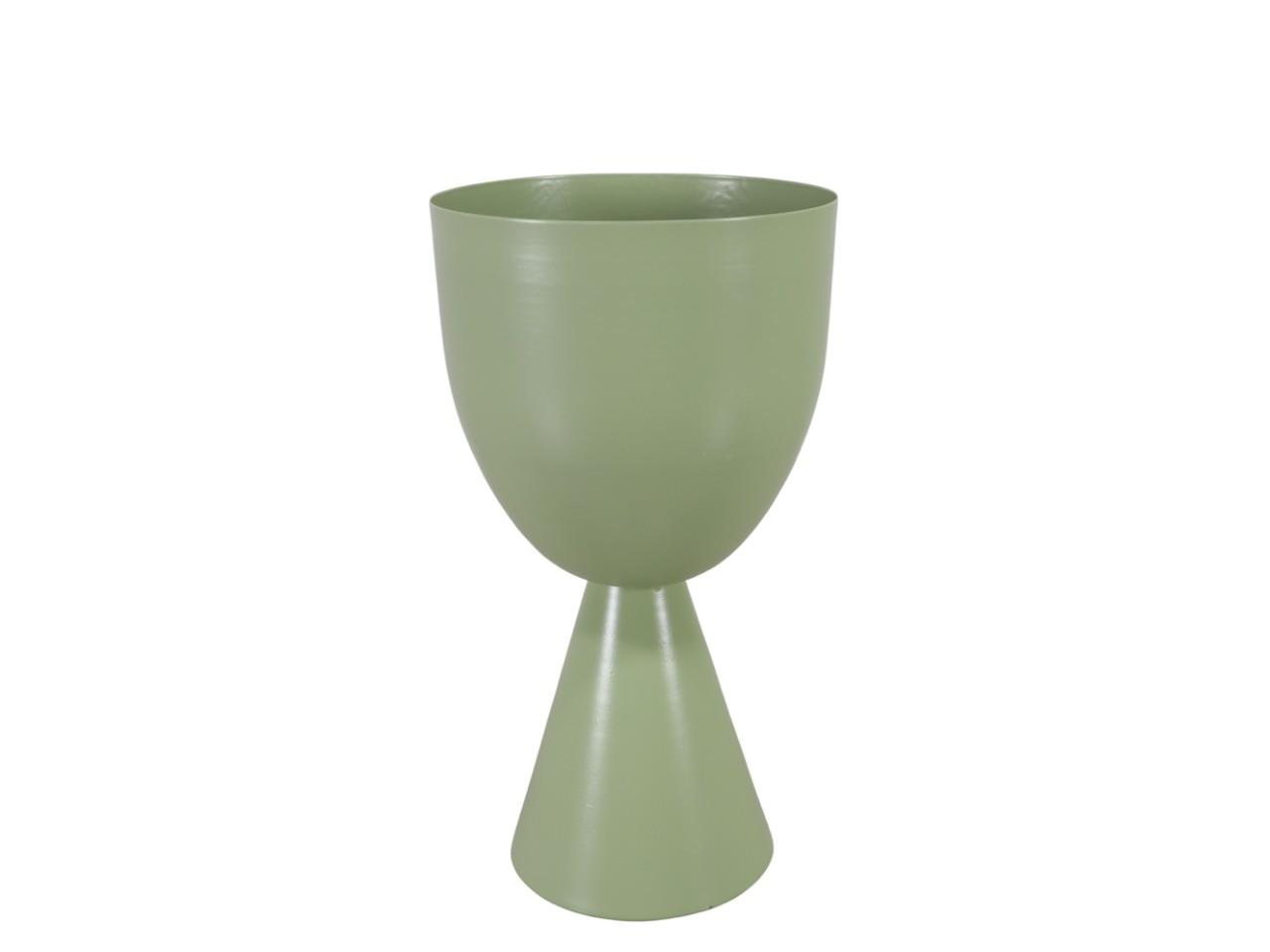 Pokal auf Fuß Metall grün D15,7xH29,5cm