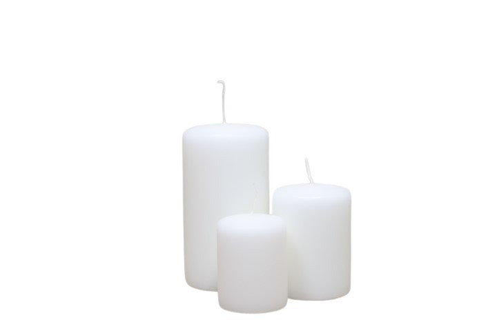 Stumpenkerze getaucht Dochtstopp 120/80mm weiß