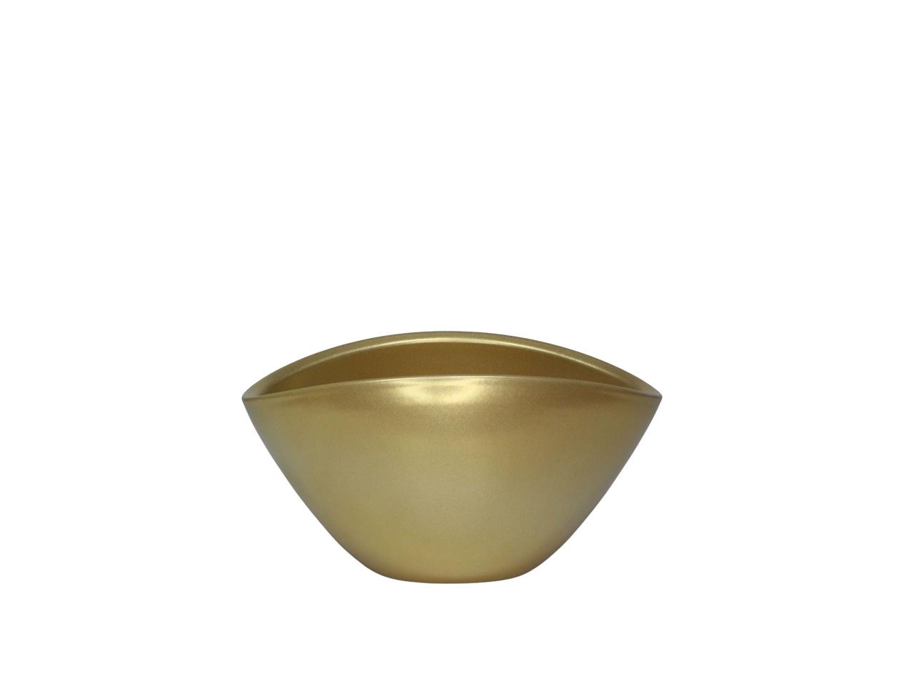 Keramiksteckschale oval perlgold L15cm