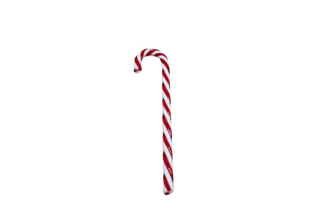 Zuckerstange häng. am Nylonfaden Kunststoff rot/weiß L17,5cm