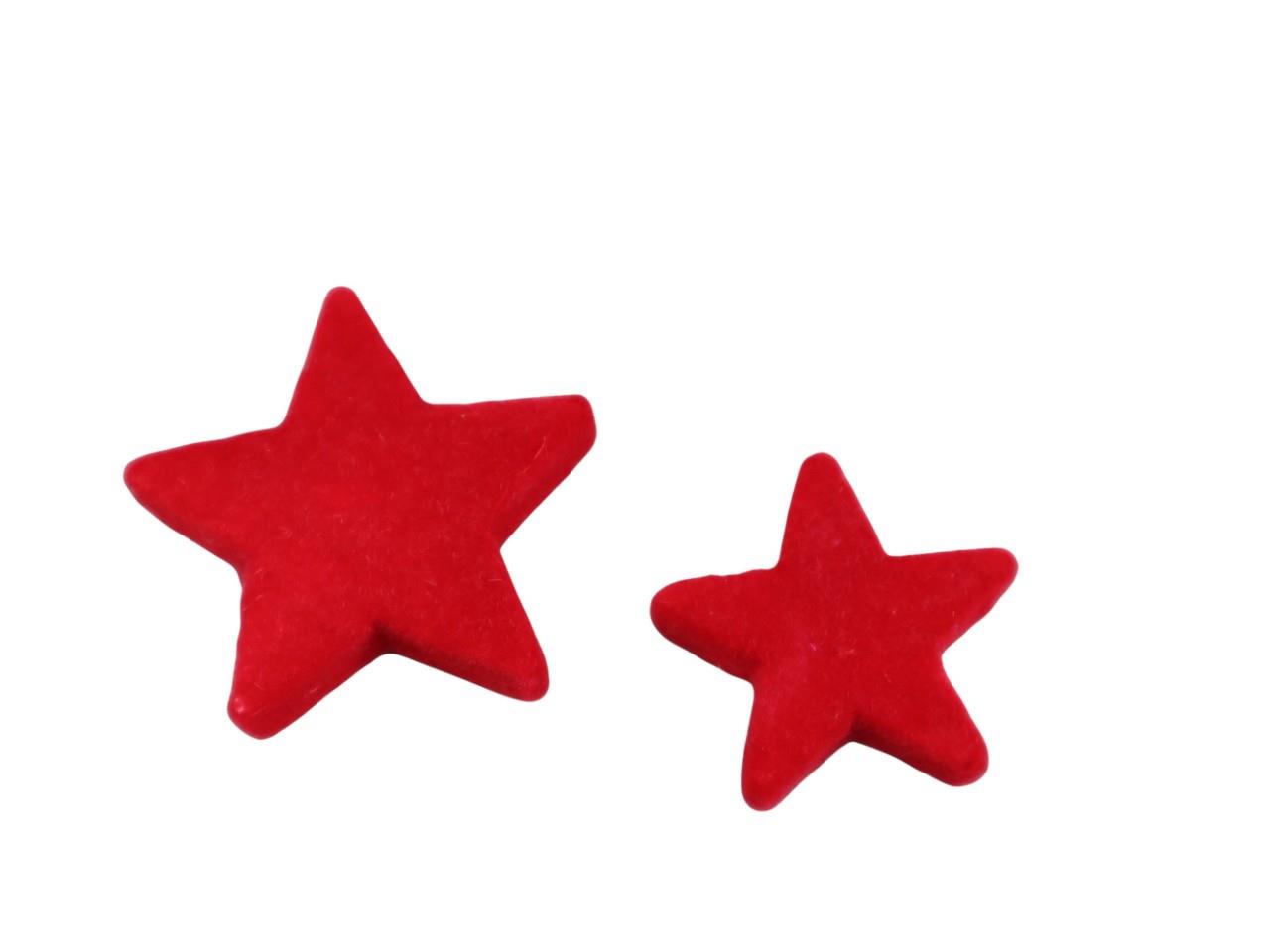 Streuer Sterne "Flocki" rot beflockt D5+4cm