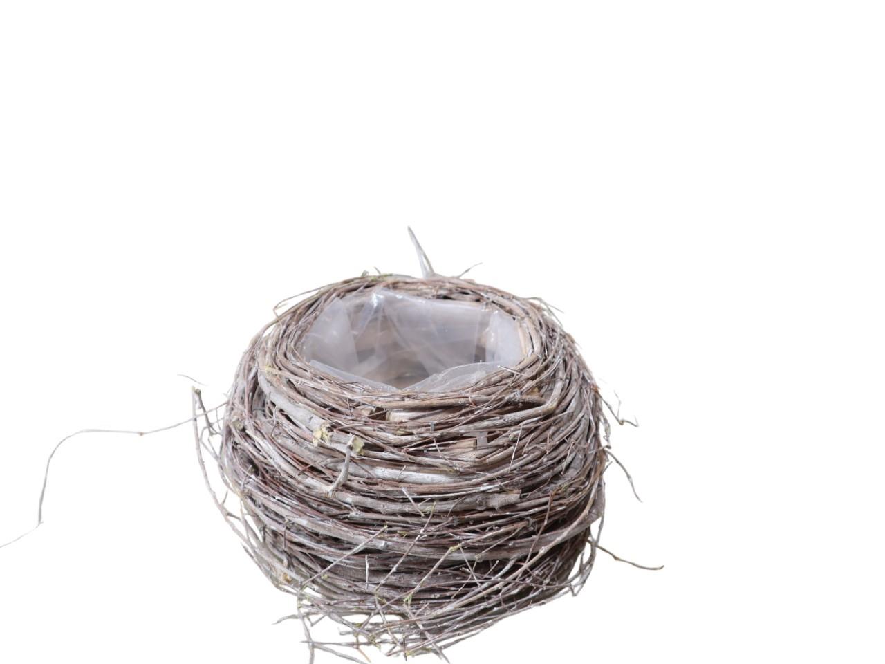 Pflanzschale rund Weide white-washed D20xH11cm