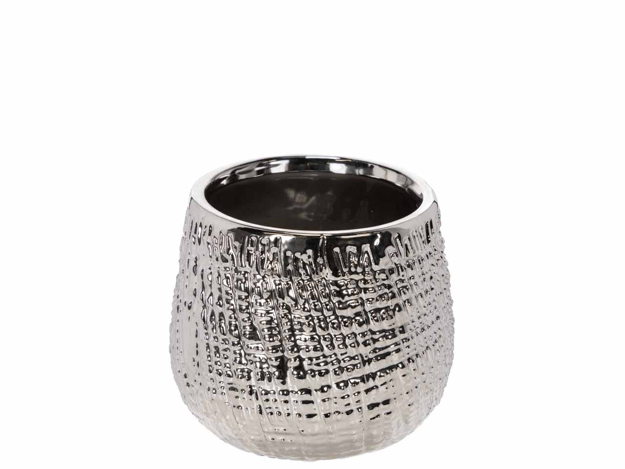 Übertopf Keramik silber 12xH10cm