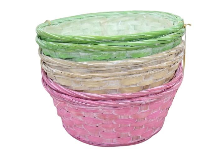 Bambuskorb rund D25cm pastellmix