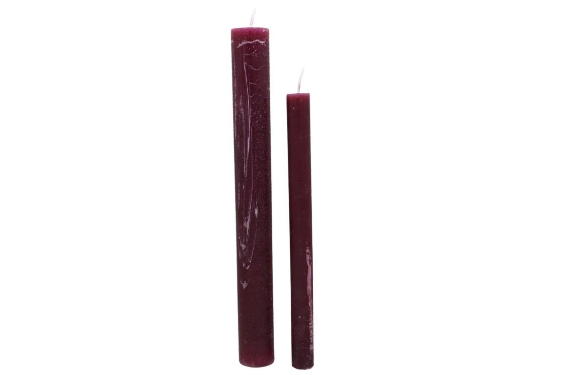 Stabkerze Rustika 240/34mm beere (burgund)