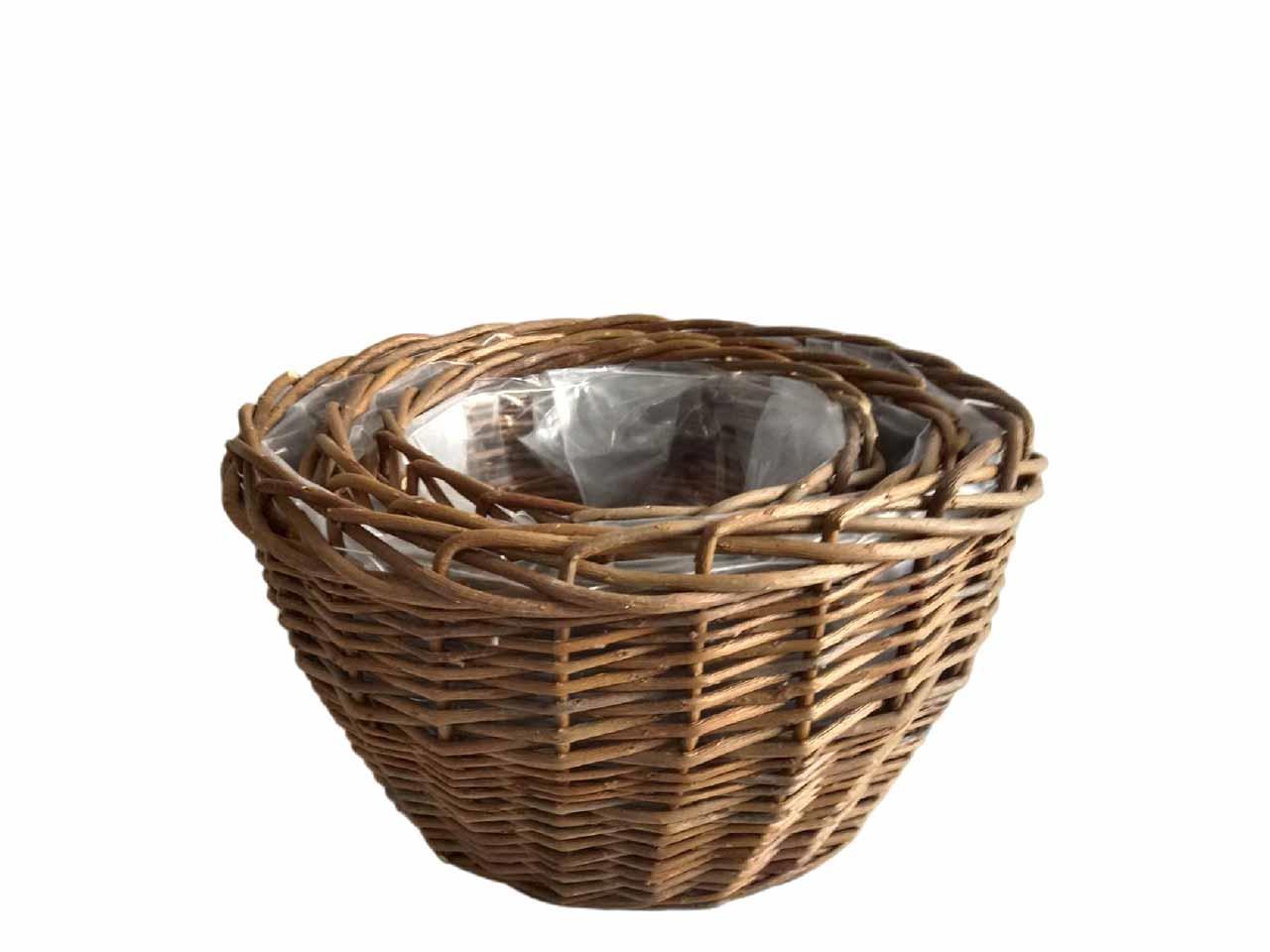 Pflanzkorb rund Weide Set/3 natur D32cm