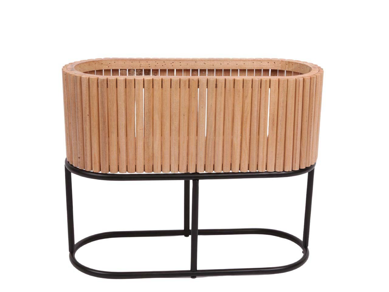 Hochbeet oval Holz natur auf Metellgestell L50x20xH40cm