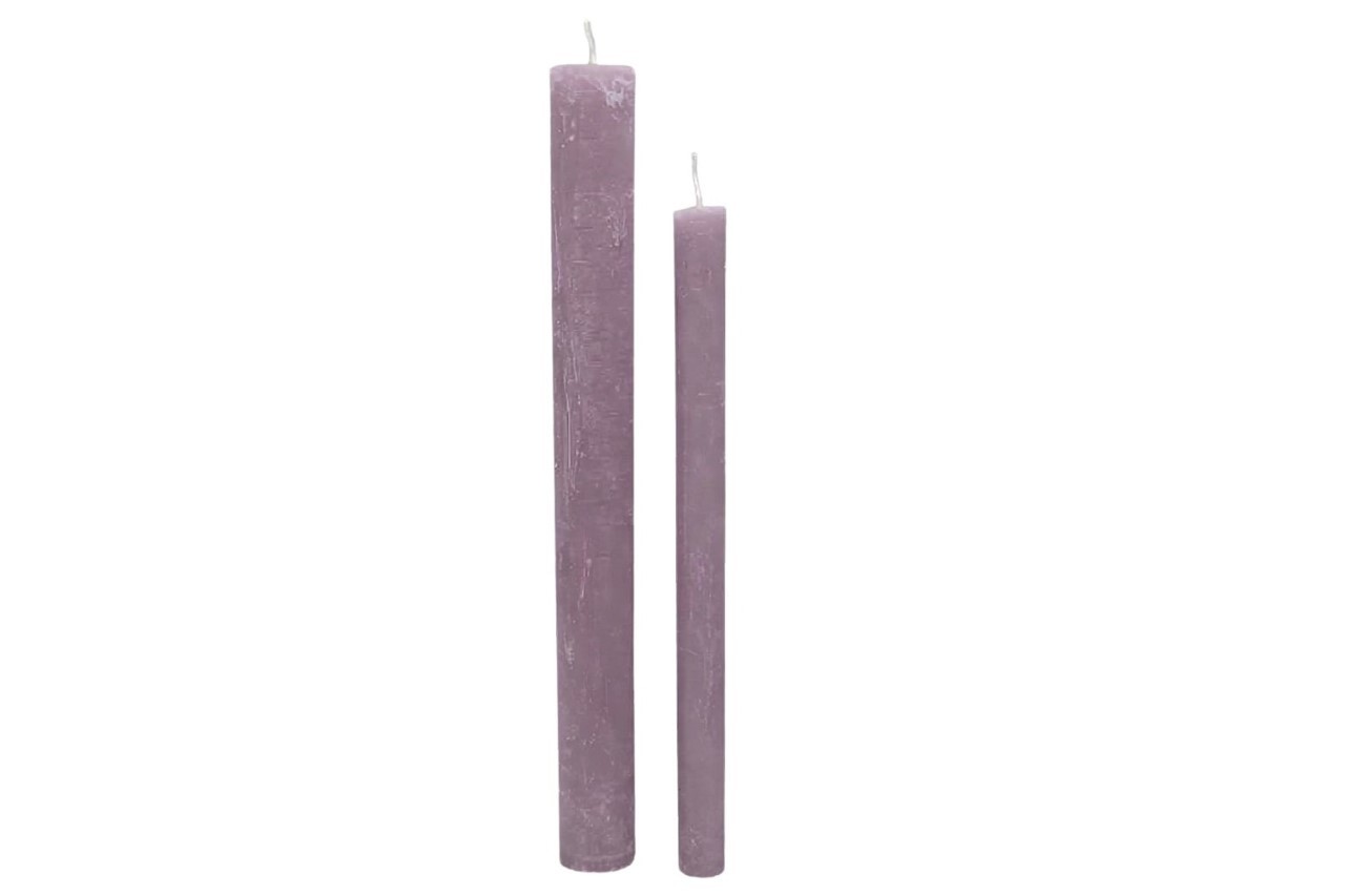 Stabkerze Rustika 240/34mm mauve