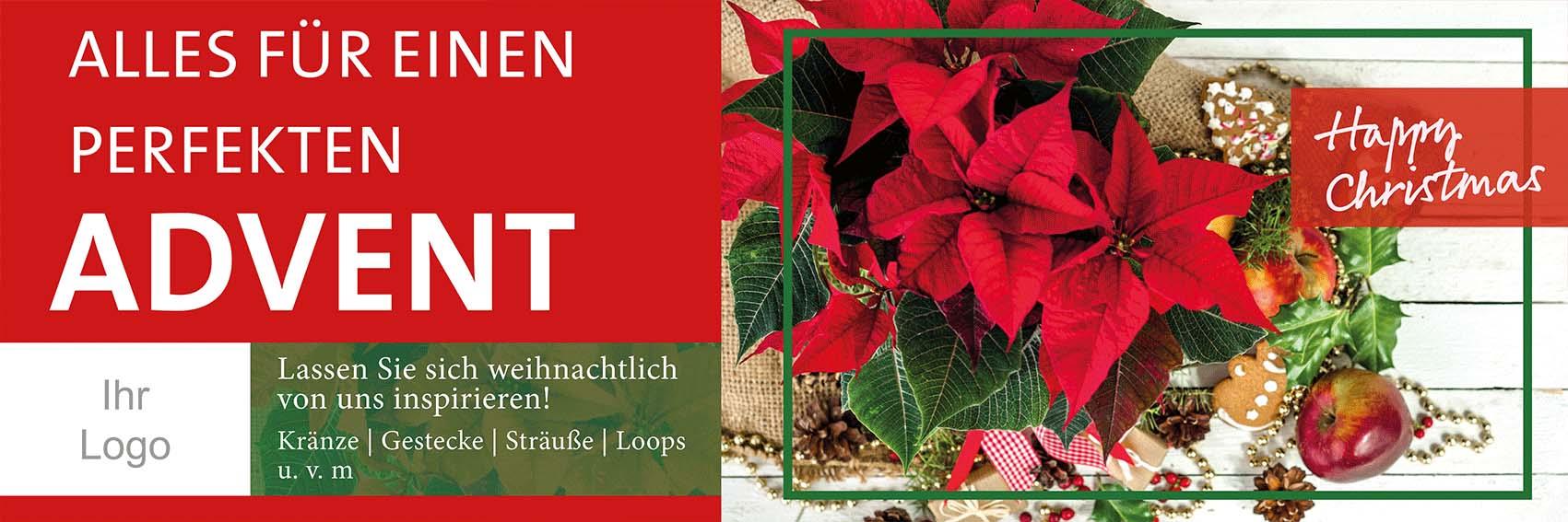 ekaflor Advent Spannbanner mit Ösen inkl. Druck 03