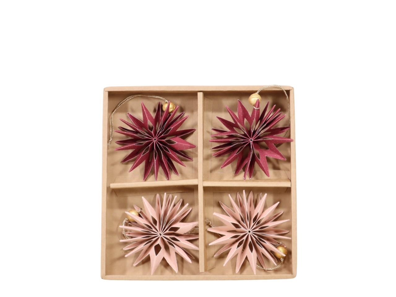 Stern hängend Papier Wabe bordeaux/rosa D10cm