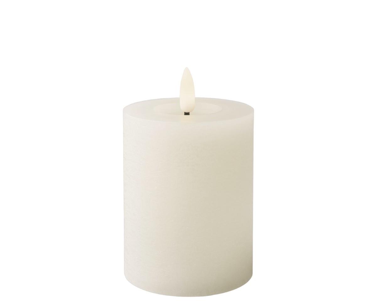 Kerze LED Wachs indoor weiss H11,2cm x D7cm