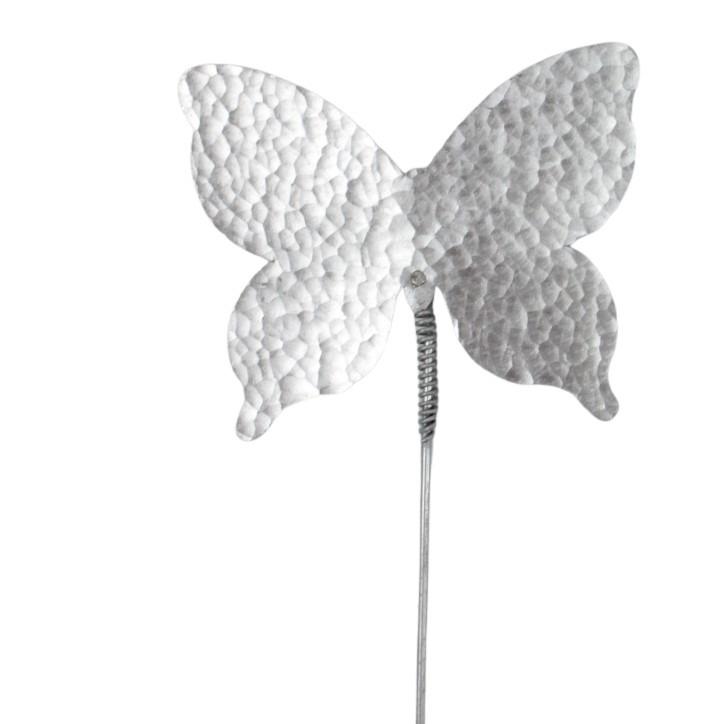 Stecker Schmetterling Alumnio silber 12,5x9,5 cm L 30 cm