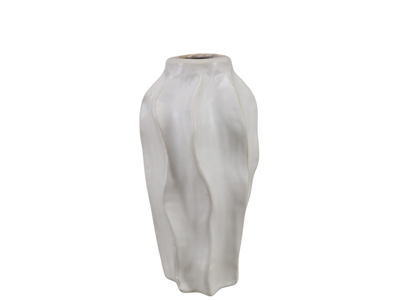 Vase Keramik Rille creme H22cm