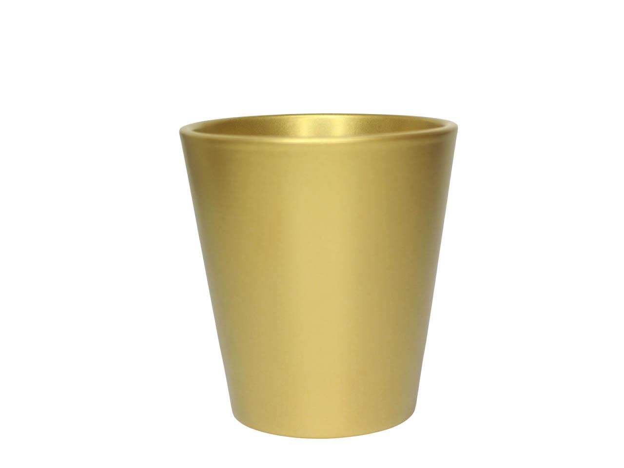 Keramiktopf f. Orchideen perlgold D14cm(innen D12,5cm)