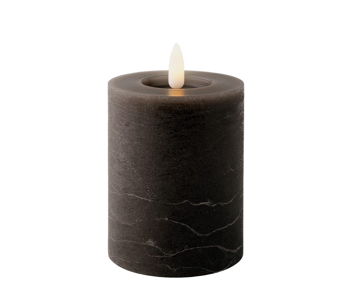 Kerze LED Wachs indoor grau H11,2cm x D7cm