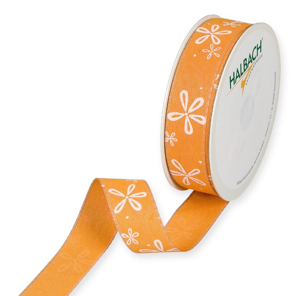 Druckband Blüten 25 mm 18 Meter orange 68
