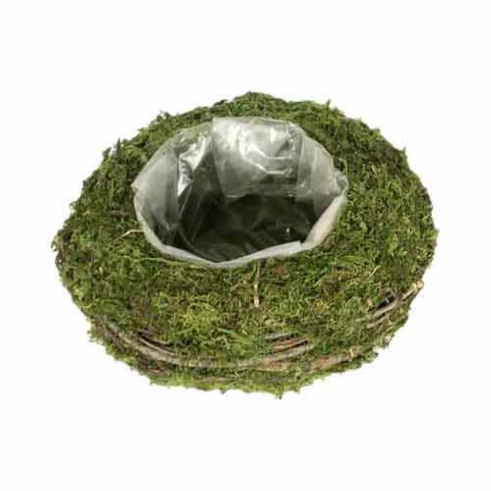 Pflanzkissen rund Moos/Rattan 18cm Höhe 6cm