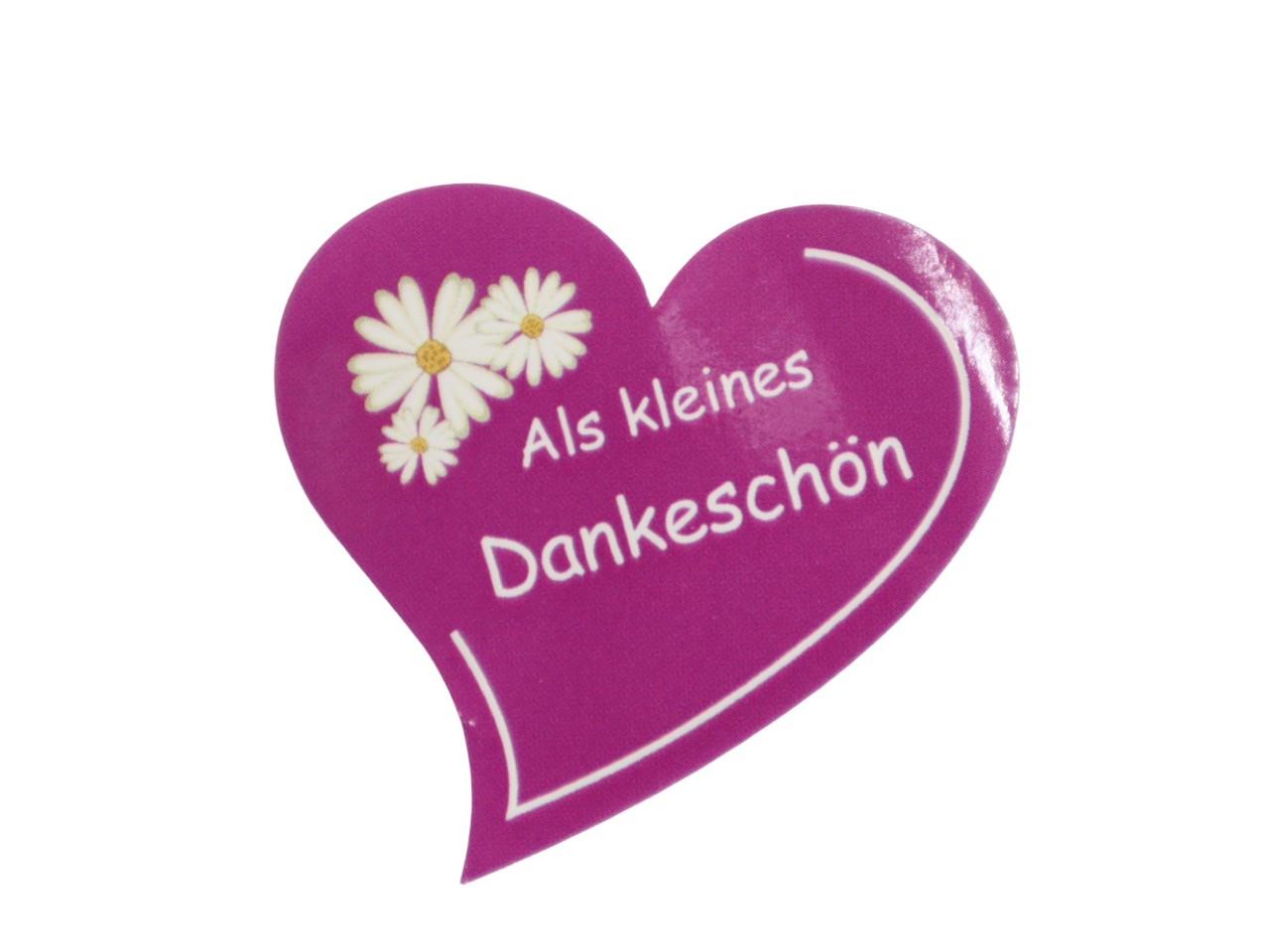 Etikett Herzform Als kleines Dankeschön 46-44 mm 250 Stück