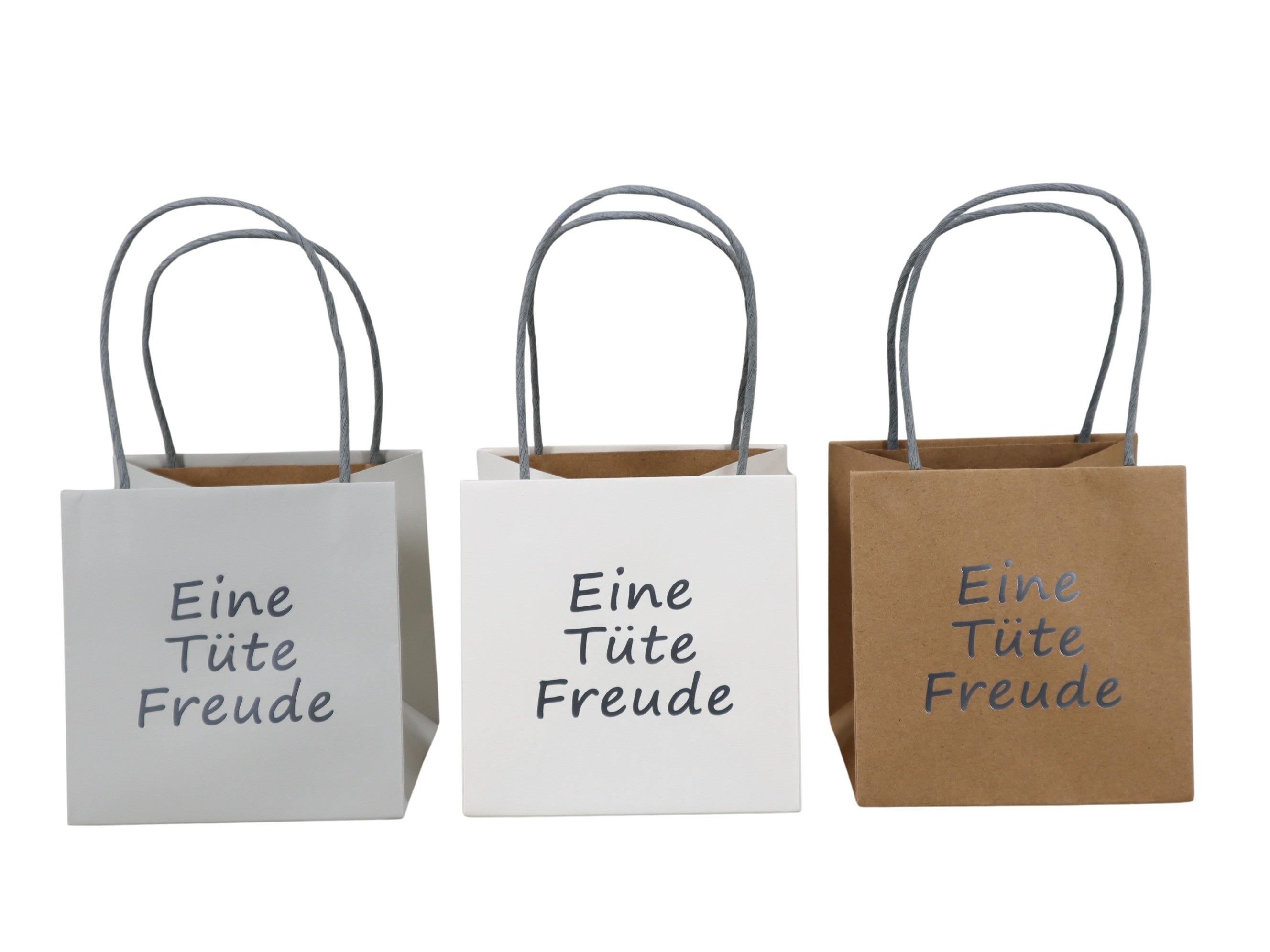Tasche Eine Tüte Freude Papier wasserab. naturmix D12cm
