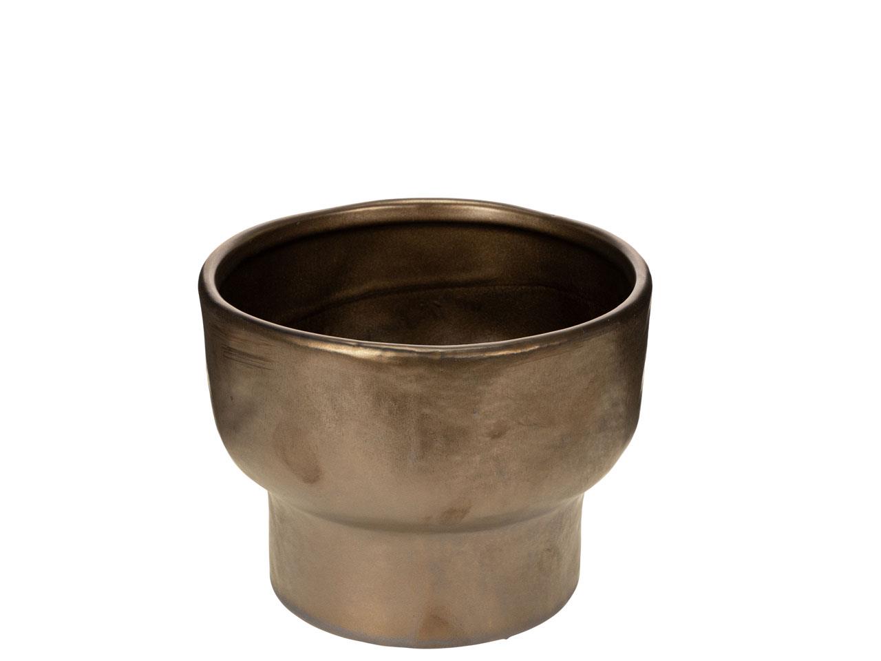 Übertopf Keramik bronze-gold D13,8cm