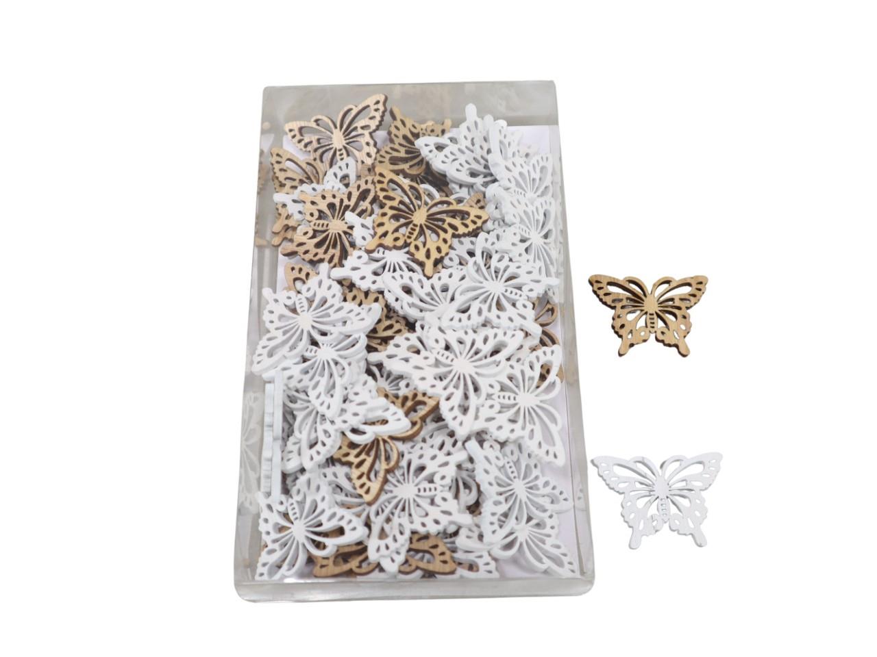 Streuer Schmetterling Fabrizzi sort. 4x3 cm natur-weiss