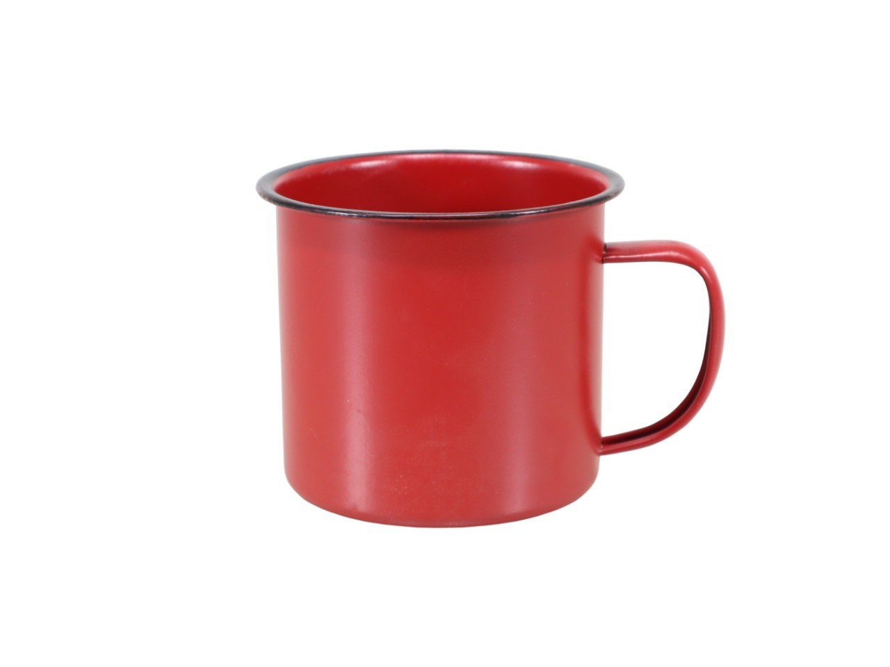 Tasse m. Stabkerzenhalter Metall rot D9cm