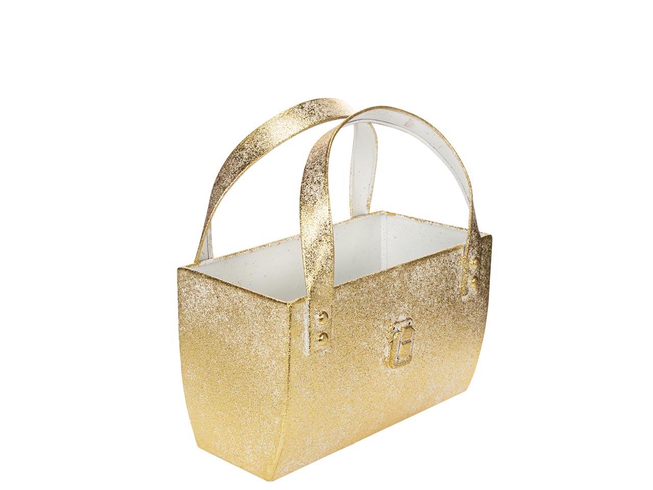 Tasche Metall creme-gold B24,7xH25,5 cm