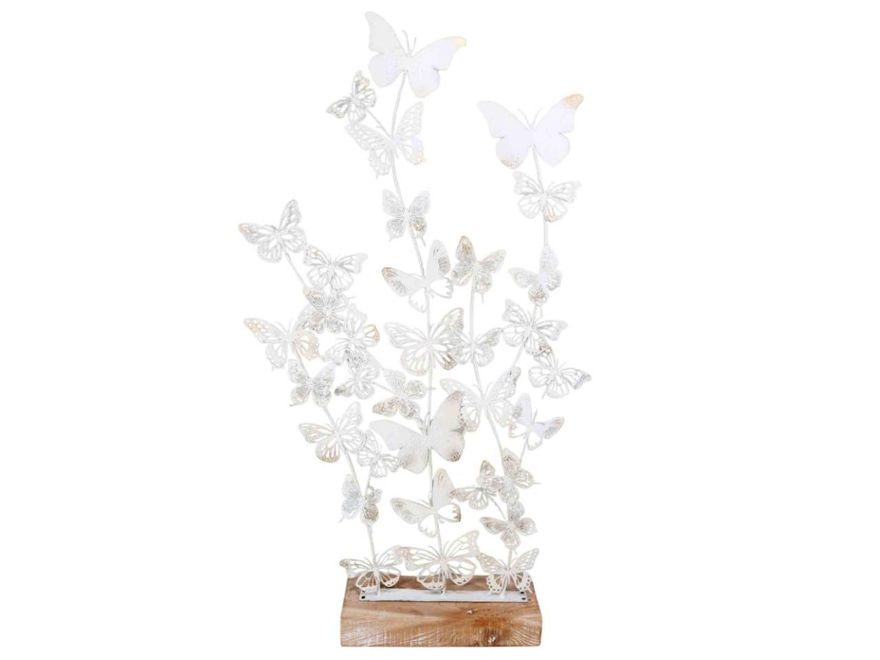 Aufsteller Schmetterlingsdeko Metall antikweiß B54xH93cm