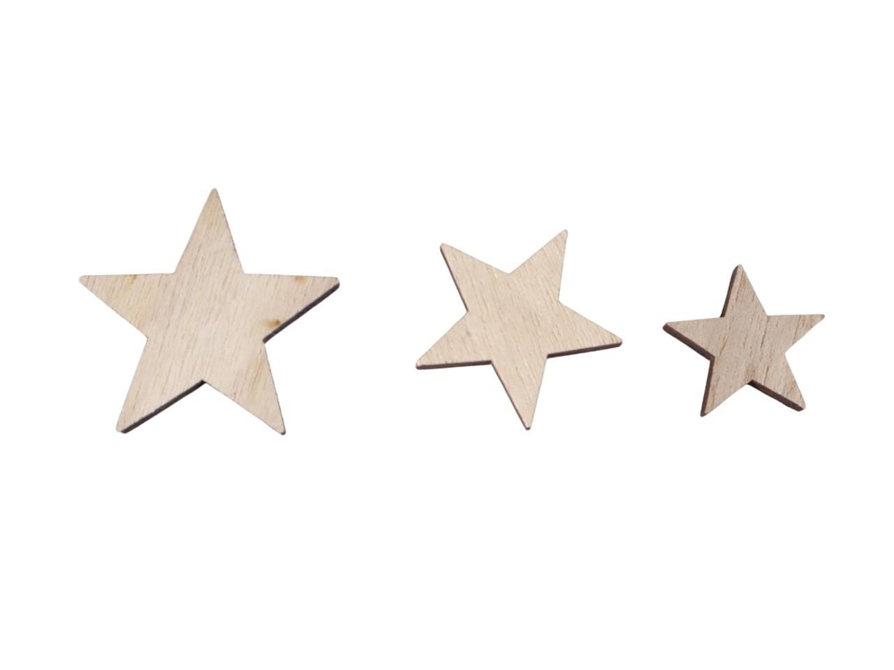 Streuer Sterne Holz natur 3,4,5cm sortiert