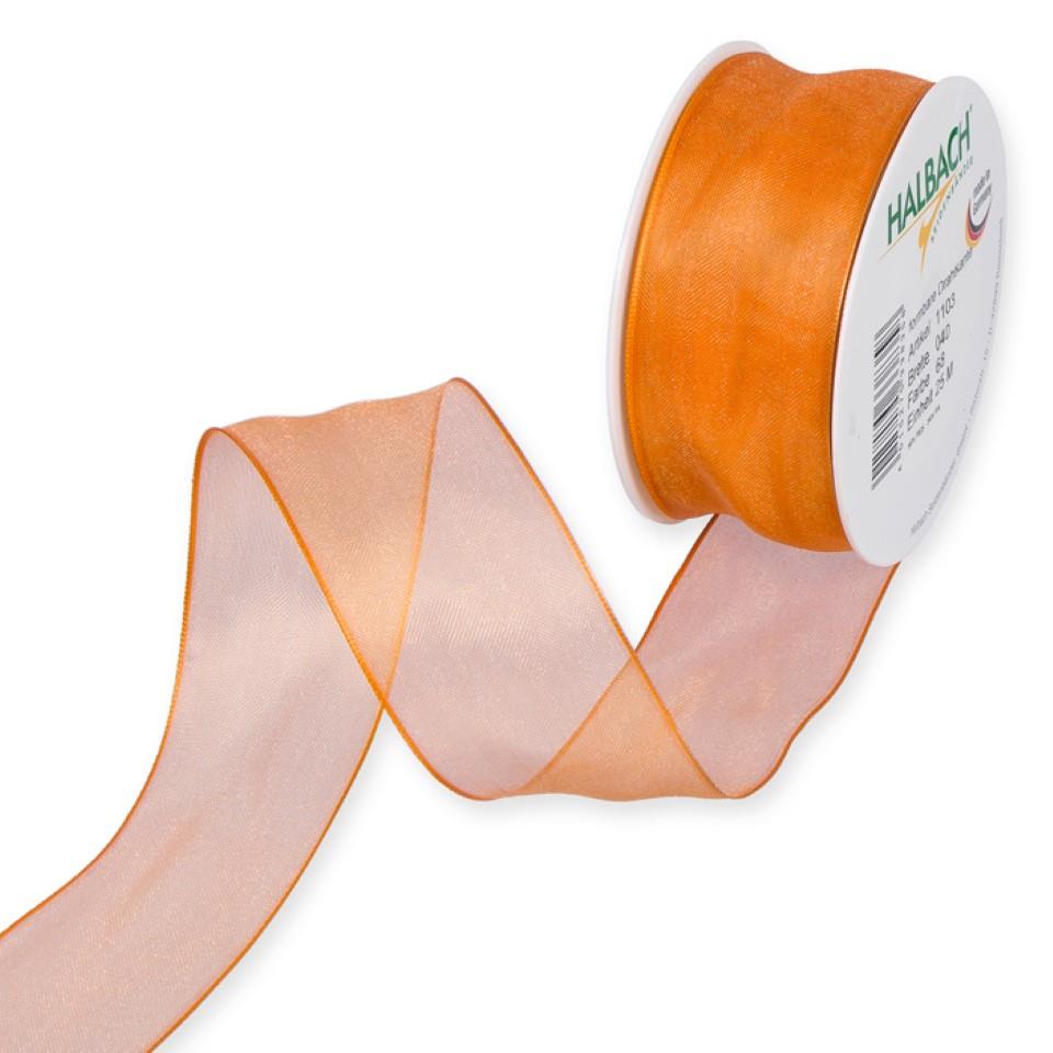 Organza m.Draht 40mm orange68