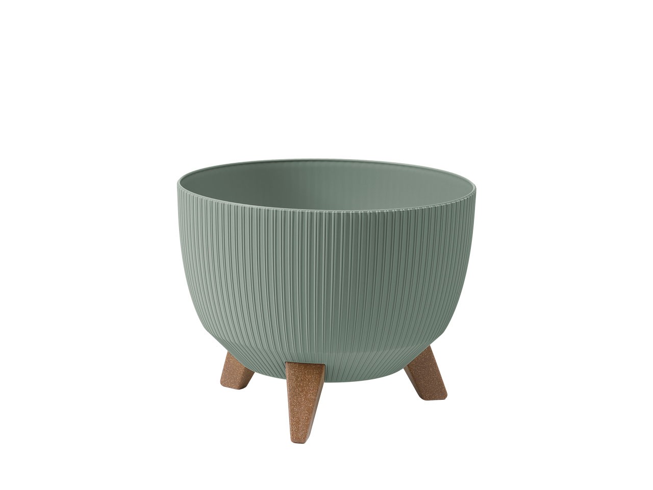 Plastikschale D24cm H20,5cm "Roma" auf Füß. Grau-Grün 956-87