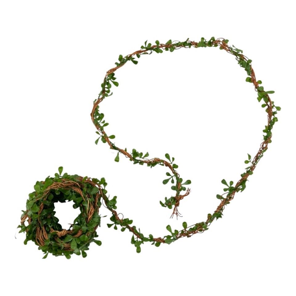 Buchsgirlande grün-braun L3,80mtr.
