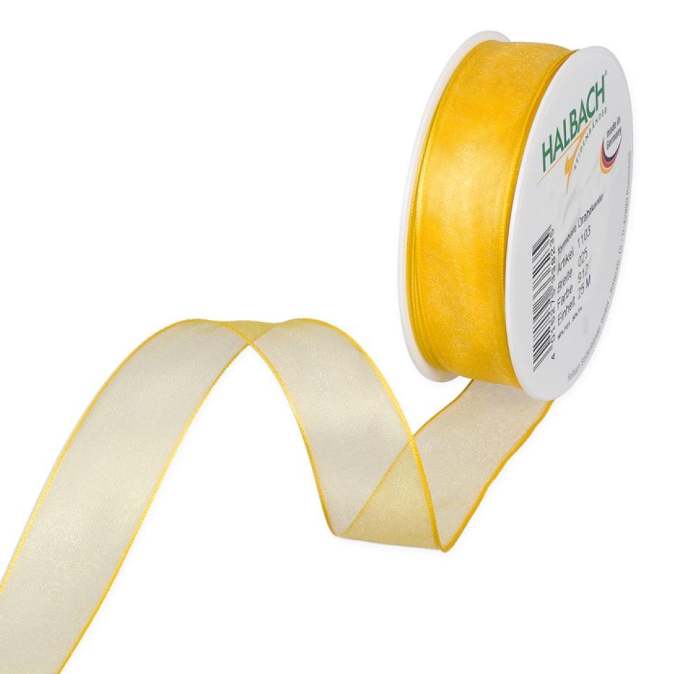 Organza m.Draht 25mm gelb912
